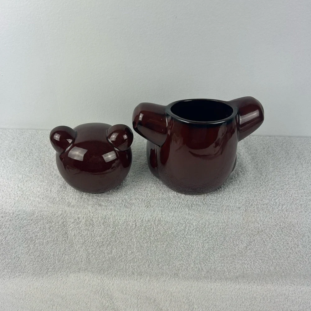 VTG Aramis Glossy Brown Teddy Bear Ceramic Cookie Jar